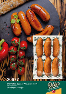 Retro Würstchen eigener Art mit Trinkwasser, geräuchert, 550g