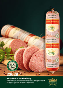 Halal Servelat Mix Kavkazskij, 500g