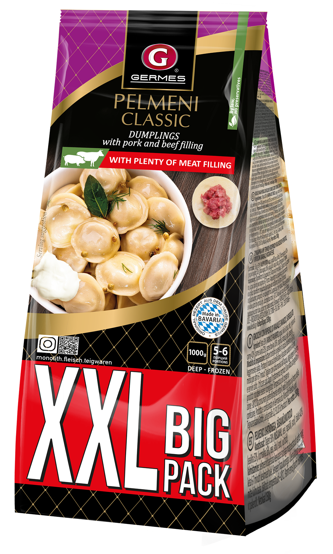 Pelmeni XXL Klassicheskie, 1000g